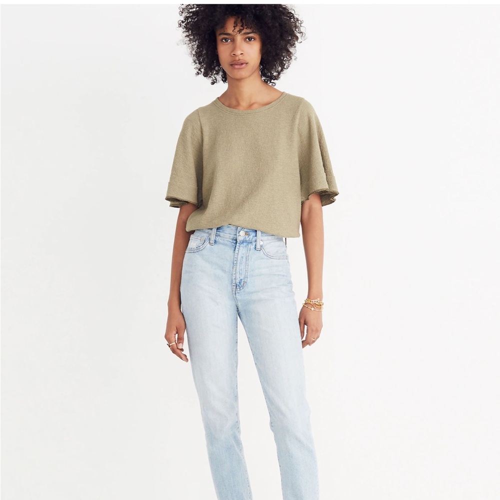 Madewell Texture & Thread Flutter-Sleeve Top